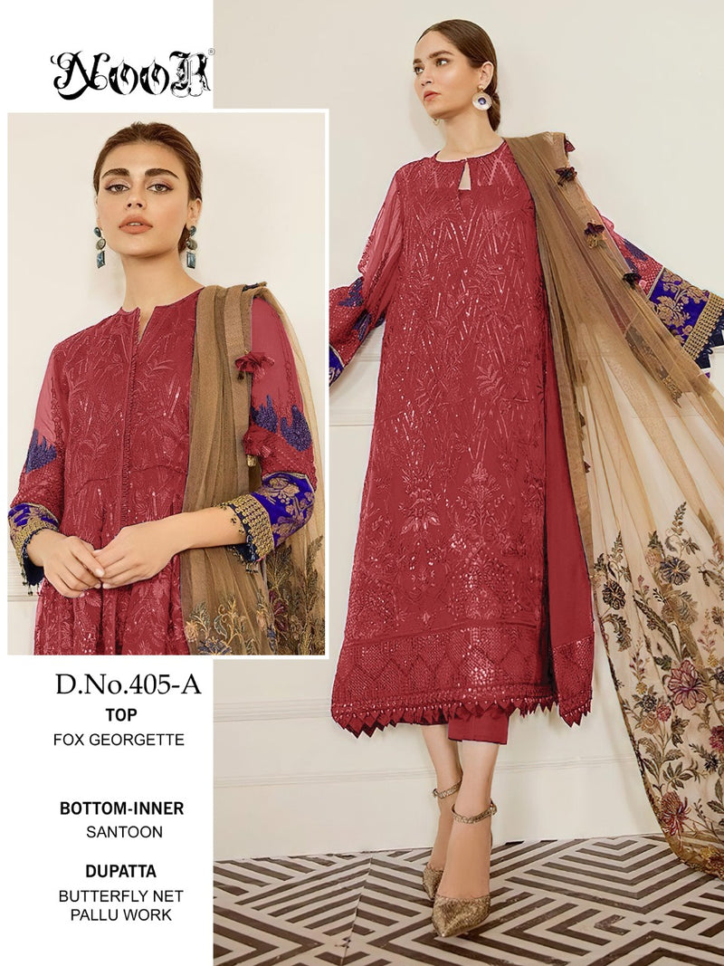 Noor 405 Hit Colours Fox Georgette Designer Pakistani Style Salwar Kameez