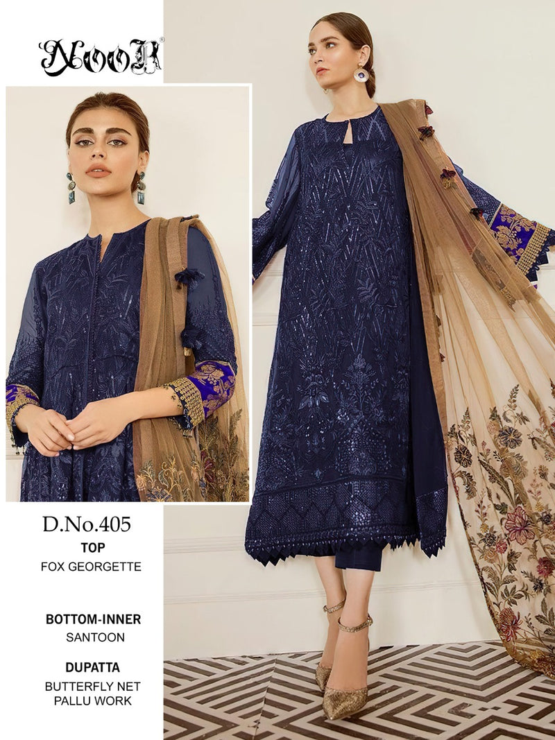 Noor 405 Hit Colours Fox Georgette Designer Pakistani Style Salwar Kameez