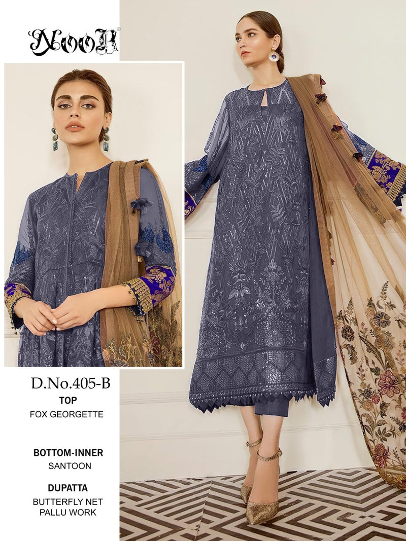 Noor 405 Hit Colours Fox Georgette Designer Pakistani Style Salwar Kameez