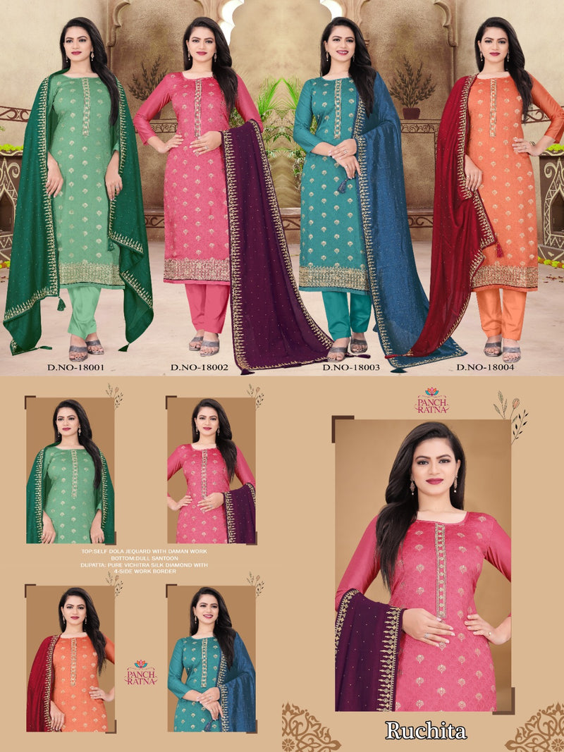 Panch Ratna Ruchita Self Dola Jacquard Fancywear  Fancywear Designer Salwar Suit