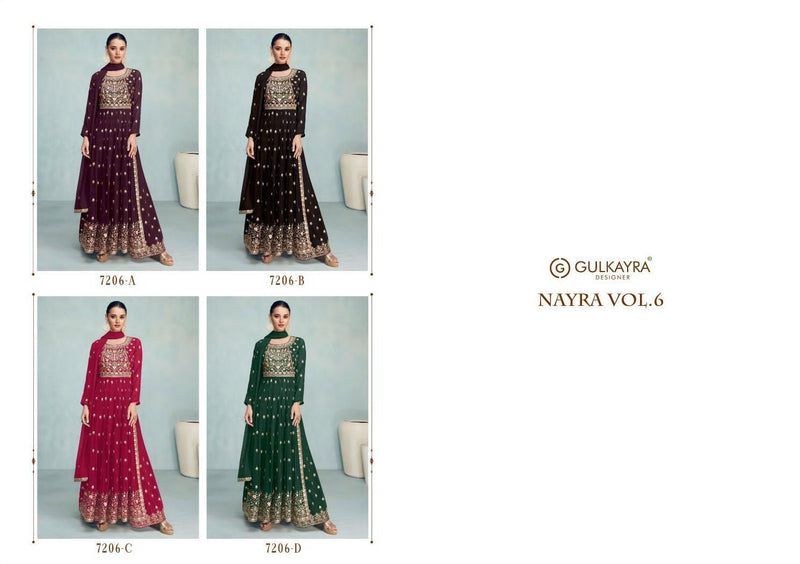 Gulkayra Designer Nayra Vol 6 Blooming Georgette Heavy Embroidery Work Partywear Designer Kurti