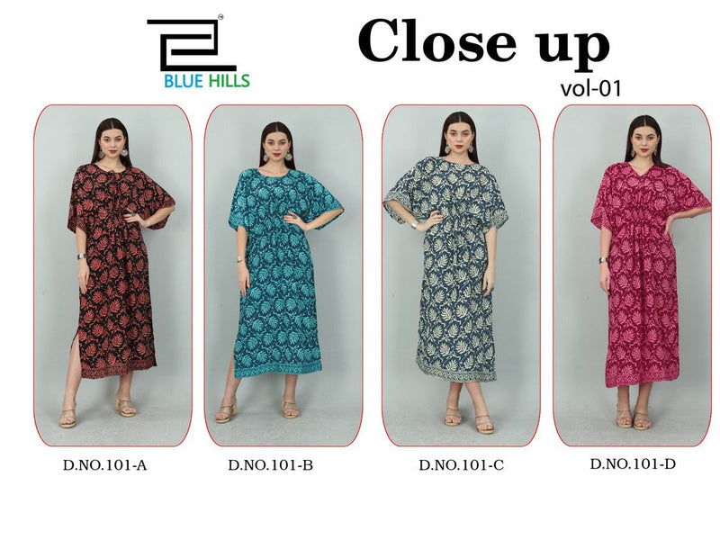 Blue Hills Close Up Vol 1 Crepe French Printed Designer Wear Kurti