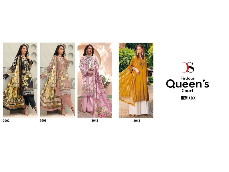 Deepsy Suits Firouds Queens Court Remix Nx Pure Cotton Embroidery Work Pakistani Salwar Suit