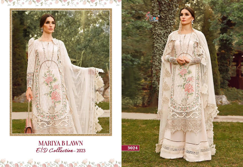 Shree Fabs Mariya B Lawn Eid Collection 2023 Pure Lawn Cotton Exclusive Heavy Self Embroidery Patch Pakistani Salwar Suit