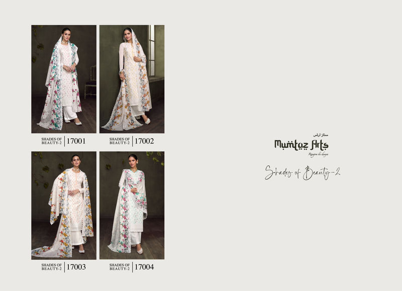Mumtaz Arts Shades Of Beauty Vol 2 Pure Lawn Full Shirt Lucknowi Embroidery Fancy Designer Partywear Salwar Suit