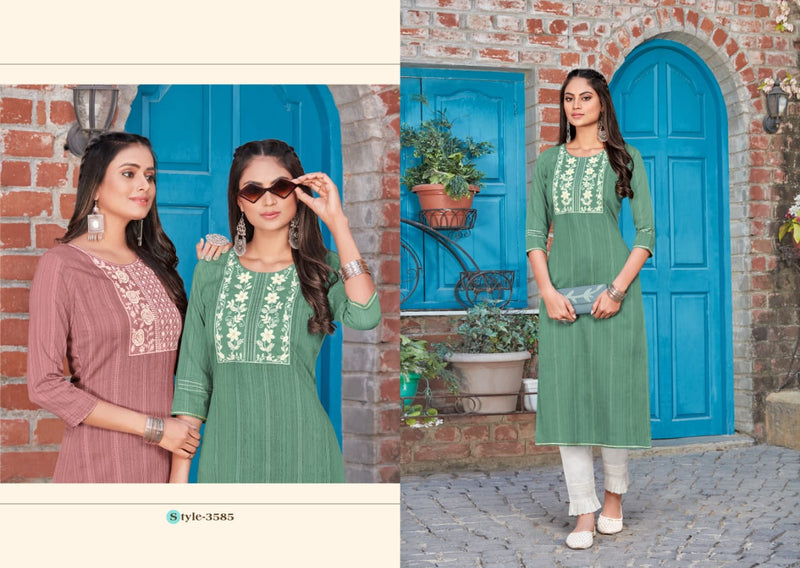 Rangoon Zaara Pure Cotton Pattern Embroidery Khatli Hand Work Daily Wear Designer Kurti