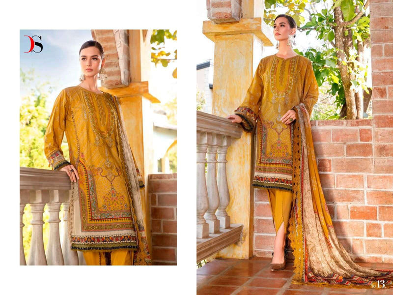 Deepsy Suits Maria B M Prints Spring Summer 23 Pure Cotton Various Patch Embroidery Work Fancy Partywear Designer Salwar Suits