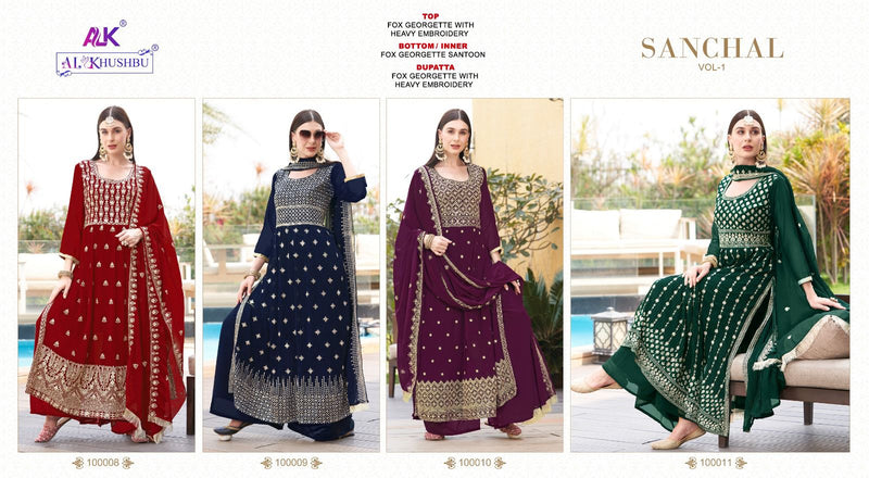 Al Khushbu Sanchal Vol 1 Georgette Heavy Embroidered Heavy Pakistani Salwar Kameez