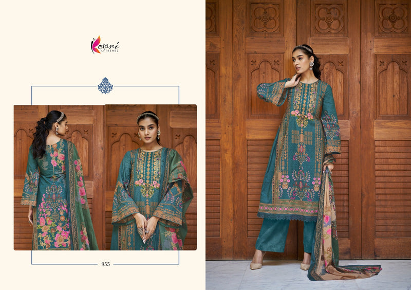 Kesari Trendz Jannat E Noor Print Pure Lawn Cotton Embroidery Work Salwar Kameez
