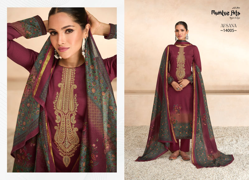 Mumtaz Arts Afsana Pure lawn Camric Digital Print With Heavy Embroidery Work Salwar Suit