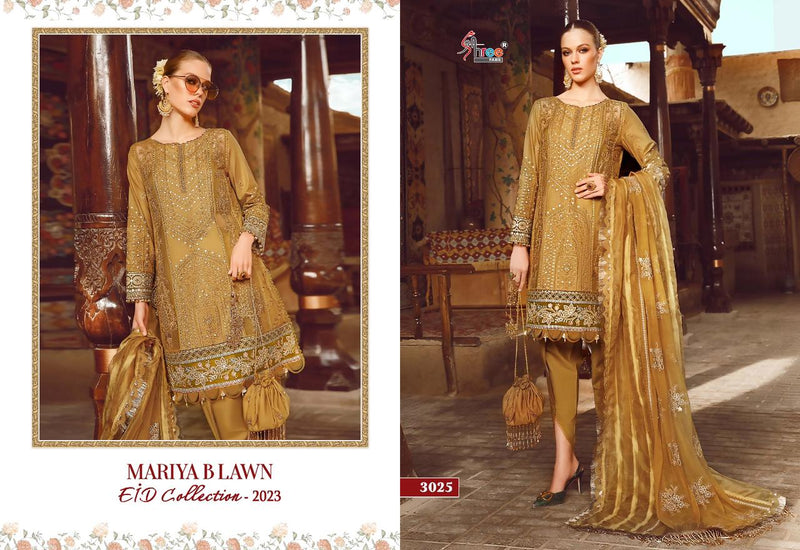 Shree Fabs Mariya B Lawn Eid Collection 2023 Pure Lawn Cotton Exclusive Heavy Self Embroidery Patch Pakistani Salwar Suit