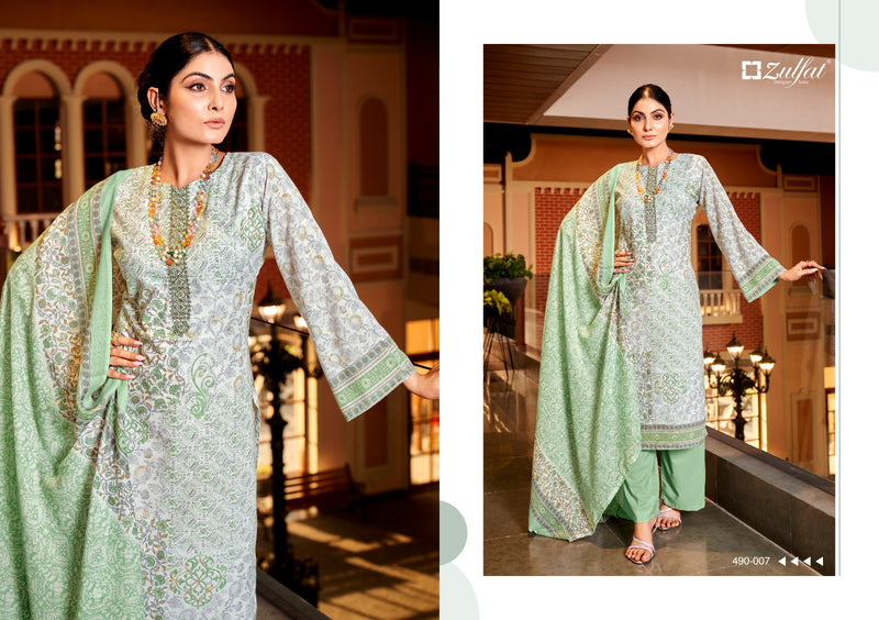 Zulfat Designer Suits Kavya Vol 2 Pure Cotton Exclusive Designer Print Exclusive Embroidery Work Fancy Designer Salwar Suit