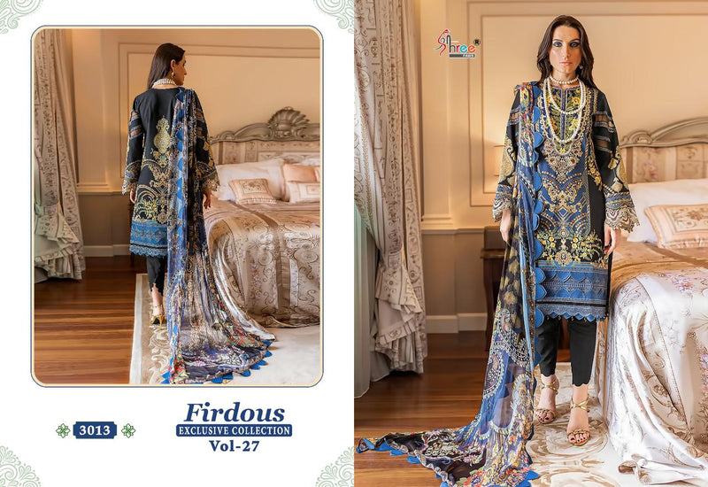 Shree Fabs Firdous Exclusive Collection Vol 27 Pure Cotton Print Exclusive Embroidery Patches Pakistani Salwar Suit