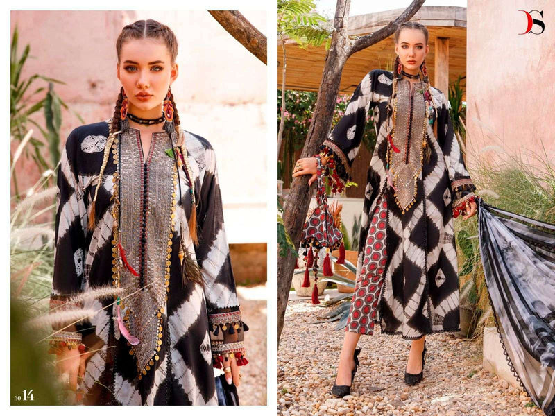 Deepsy Suits Maria B M Prints Spring Summer 23 Pure Cotton Various Patch Embroidery Work Fancy Partywear Designer Salwar Suits