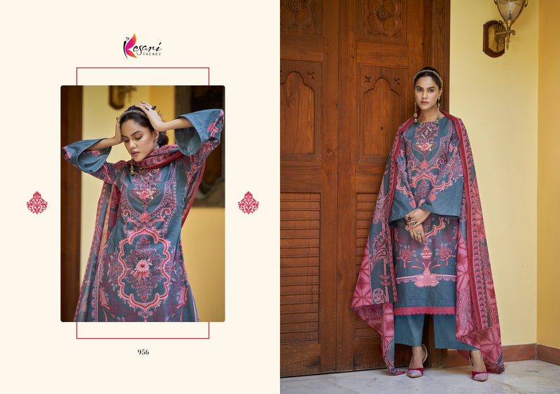 Kesari Trendz Jannat E Noor Print Pure Lawn Cotton Embroidery Work Salwar Kameez