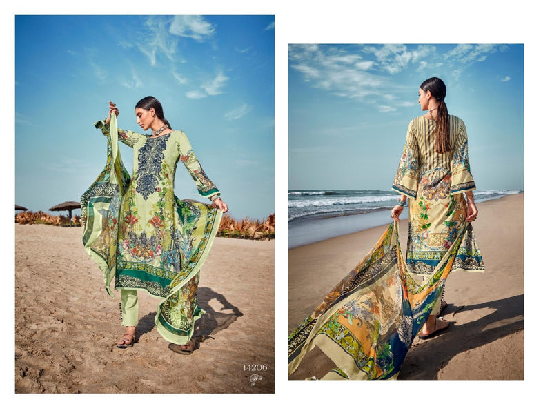 Deepsy Suits Rungrez Pure Pakistani Lawn Cotton Attached Embroidery Patches Laces Pakistani Salwar Kameez