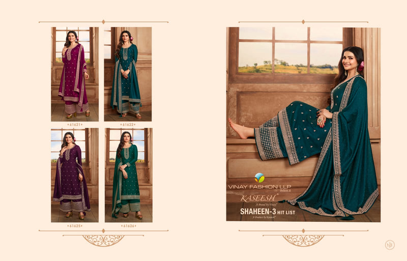 Vinay Fashion Kaseesh Shaheen Vol 3 Hit List Embroidered Silk Georgette Partywear Designer Salwar Suit