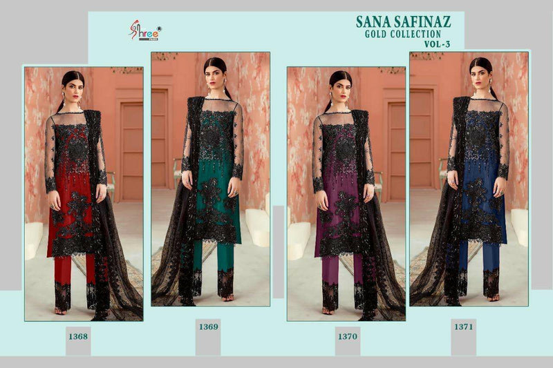 Shree Fab Sana Safina Gold Collection Vol 3 Butterfly Net Stylish Designer Party Wear Salwar Suit
