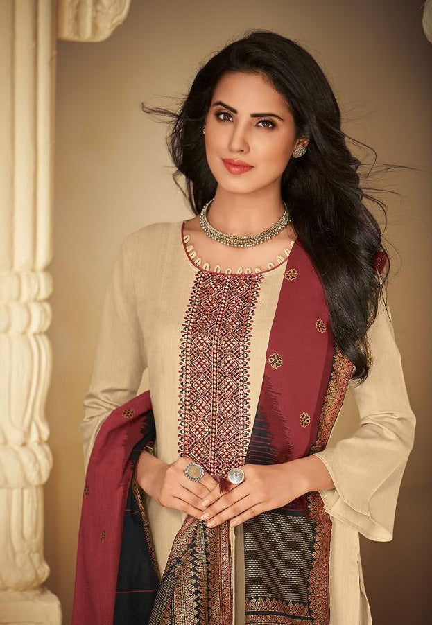 Deepsy Suit 45006 Jam Cotton Stylish Designer Salwar Kameez
