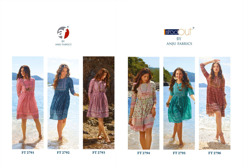 Anju Fabrics Fashion Talk Vol 2 Pure Chiffon Katha Work Fancy Designer Stylish Kurti