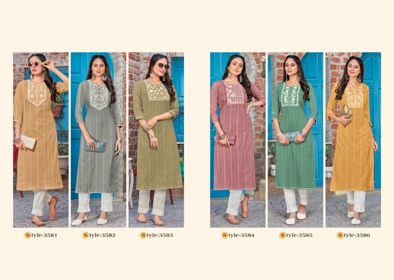 Rangoon Zaara Pure Cotton Pattern Embroidery Khatli Hand Work Daily Wear Designer Kurti