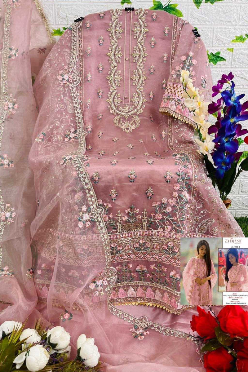 Zarqash D No Z 3044 Organza Embroidery Work Designer Pakistani Salwar Kameez