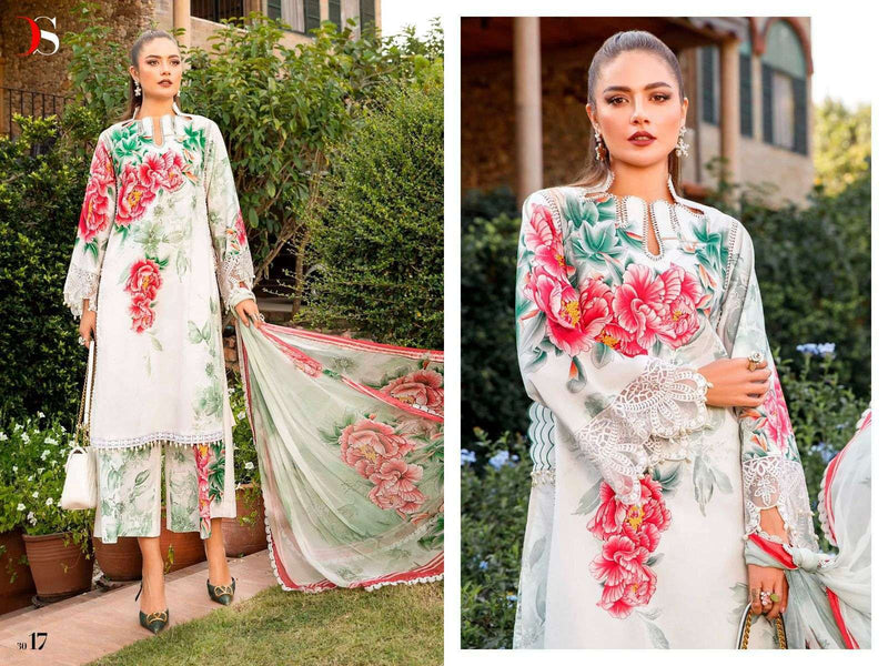 Deepsy Suits Maria B M Prints Spring Summer 23 Pure Cotton Various Patch Embroidery Work Fancy Partywear Designer Salwar Suits