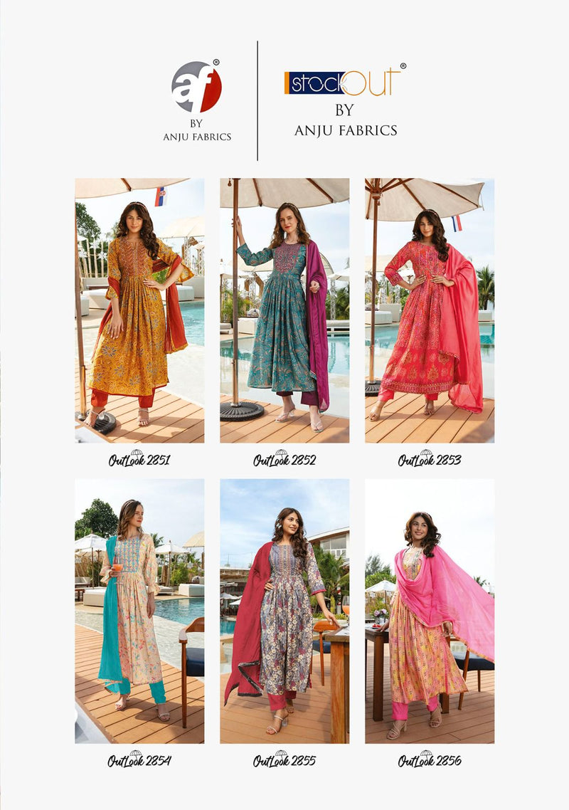 Anju Fabrics Outlook Viscose Modal Blended Stylish Designer Partywear Kurti