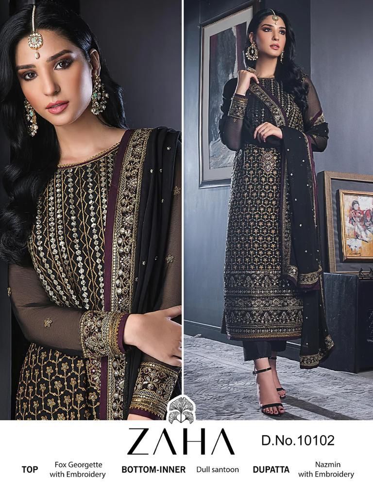 Zaha Khushbu Vol 3 Georgette Heavy Embroidered Pakistani Salwar Kameez