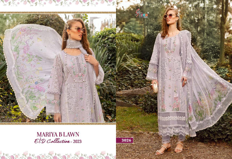 Shree Fabs Mariya B Lawn Eid Collection 2023 Pure Lawn Cotton Exclusive Heavy Self Embroidery Patch Pakistani Salwar Suit