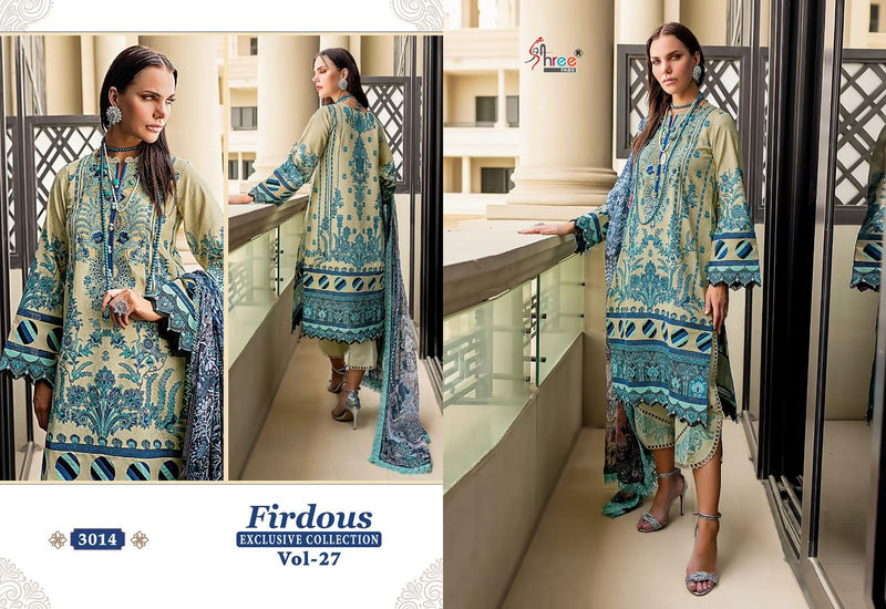 Shree Fabs Firdous Exclusive Collection Vol 27 Pure Cotton Print Exclusive Embroidery Patches Pakistani Salwar Suit