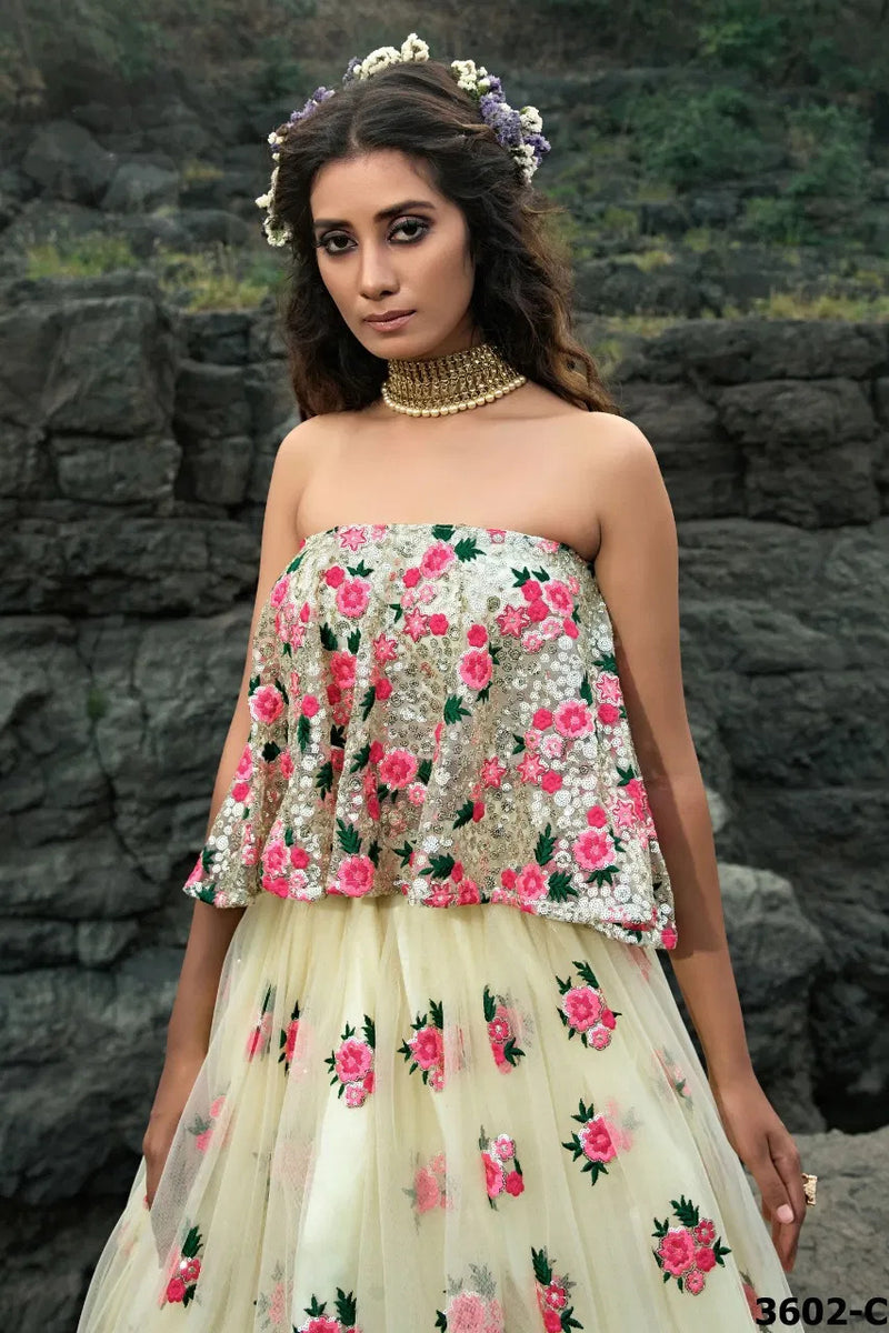 Virasat Euphoria Vol 4 Dno 3602 Soft Net Floral Stylish Designer Party Wear Lehenga Choli