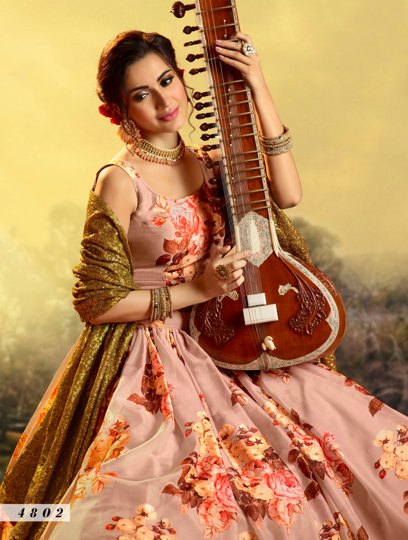 Virasat Devi 4802 Organza  Floweral Printed Stylish Designer Party Wear Lehenga Choli