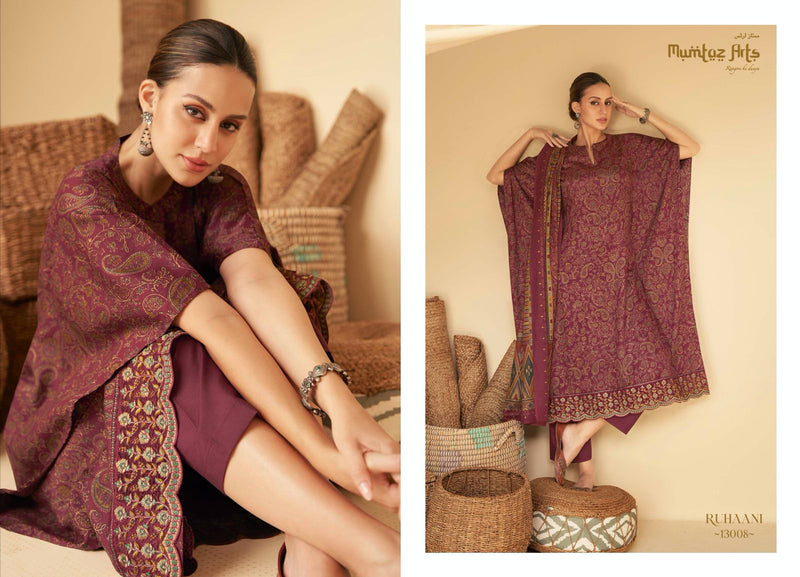 Mumtaz Arts Ruhaani Pure Jam Cotton Digital Print Embroidery Cut Work Daimon Work Stylish Designer Partywear Salwar Suit