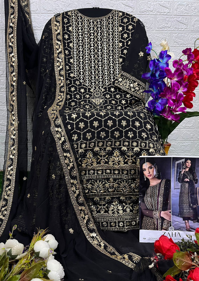 Zaha Khushbu Vol 3 Georgette Heavy Embroidered Pakistani Salwar Kameez