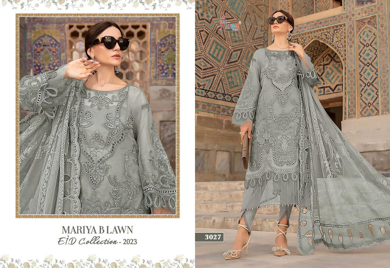 Shree Fabs Mariya B Lawn Eid Collection 2023 Pure Lawn Cotton Exclusive Heavy Self Embroidery Patch Pakistani Salwar Suit