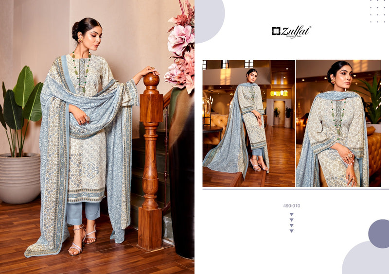 Zulfat Designer Suits Kavya Vol 2 Pure Cotton Exclusive Designer Print Exclusive Embroidery Work Fancy Designer Salwar Suit