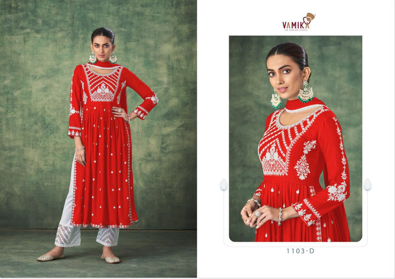 Vamika Aadhira Rayon With Fancy Embroidery Work stylish Designer Casual Wear Attractive Look Kurti