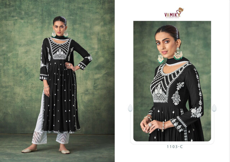 Vamika Aadhira Rayon With Fancy Embroidery Work stylish Designer Casual Wear Attractive Look Kurti