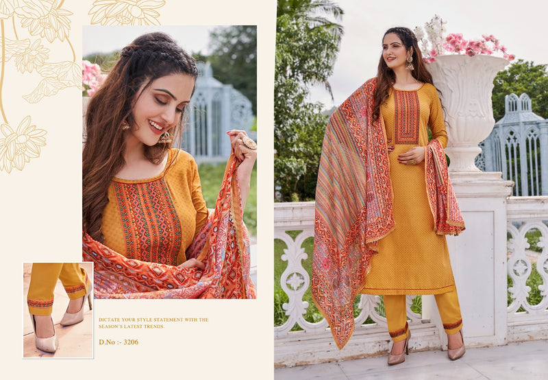 Rangoon Aagaman Fancy Lining Silk Designer Party Wear Kurtis With Bottom & Dupatta