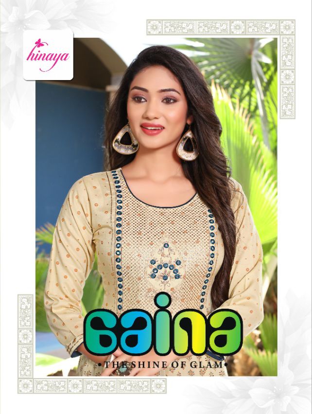 Hinaya Aaina Vol 3 Rayon Fancy Long Flair Party Wear Kurtis