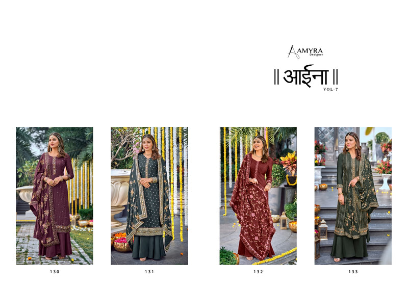 Amyra Designer Aaina Vol 7 Viscose Chinon Embroidered Fancy Stylish Party Wear Salwar Suits