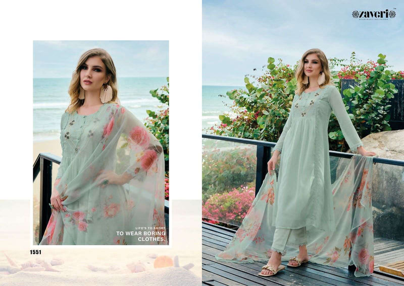 Zaveri Woman Beauty Alaya Organza Khatali Hand Work Fancy Designer Partywear Kurti