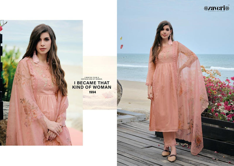Zaveri Woman Beauty Alaya Organza Khatali Hand Work Fancy Designer Partywear Kurti