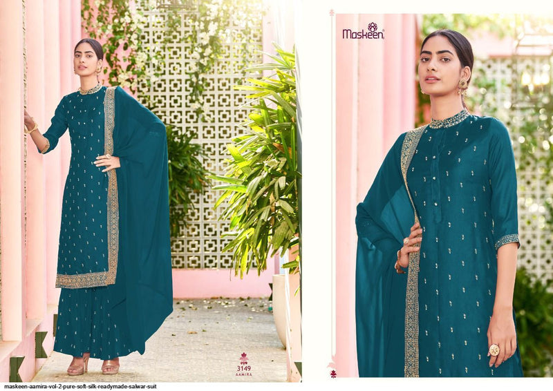 Maskeen Aamira Vo 2 Soft Silk Beautiful Ready Made Party Wear Salwar Suits