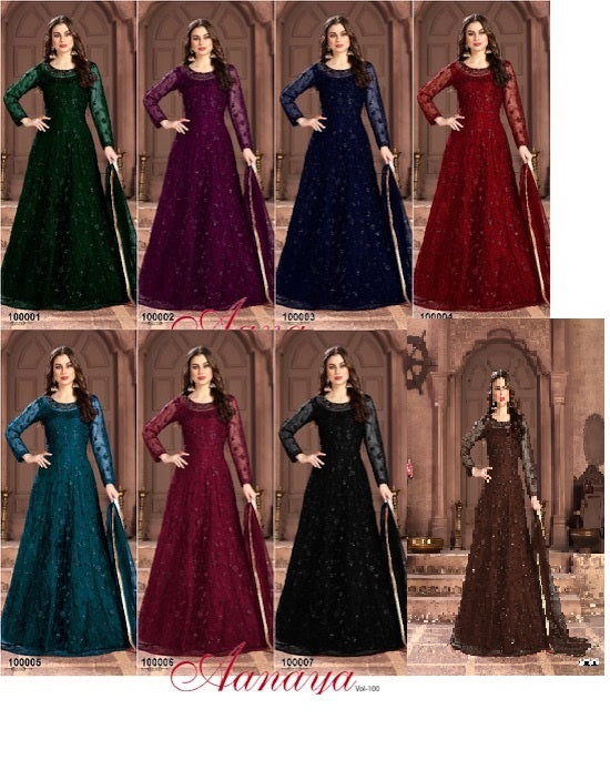 Dani Creation Aanaya 100000 Series Heavy Embroidered  Wedding Wear Salwar Kameez