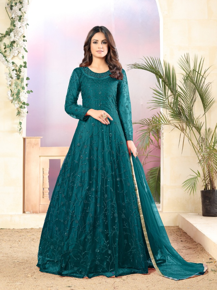 Dani Creation Aanaya 1200 Net with Heavy Tone to Tone thread & Sequence work Salwar Suits