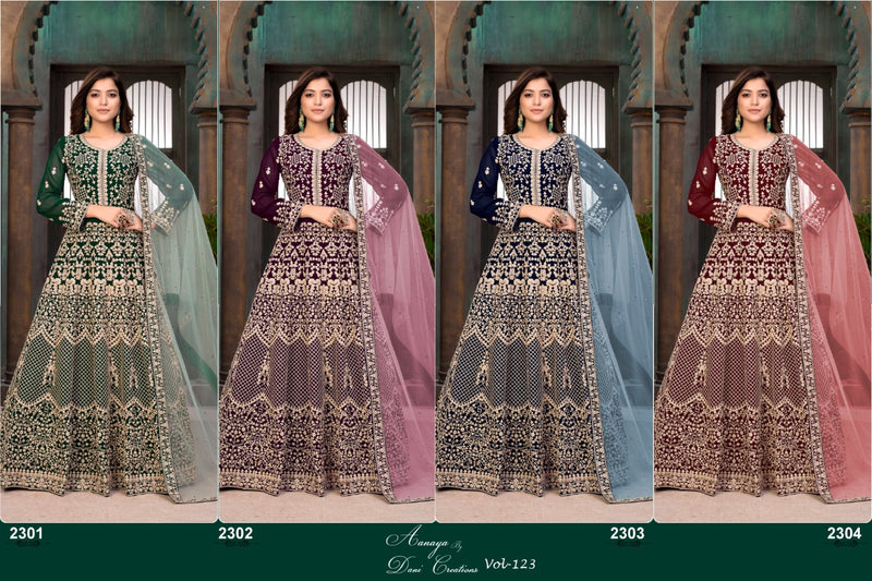 Dani Creation Aanaya 2300 Series Fox Georgette Designer Wedding Wear Salwar Suits With Heavy Embroidery
