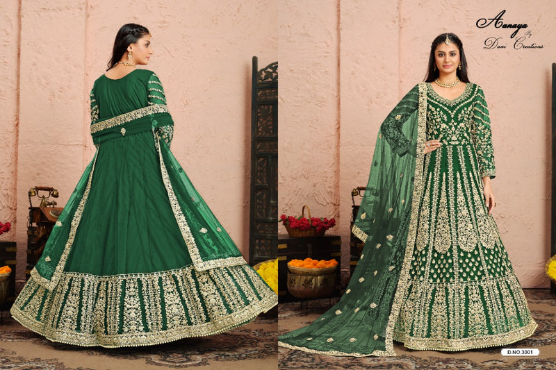 Dani Creation Aanaya 3000 Net Embroidered Designer Heavy Wedding Wear Salwar Kameez