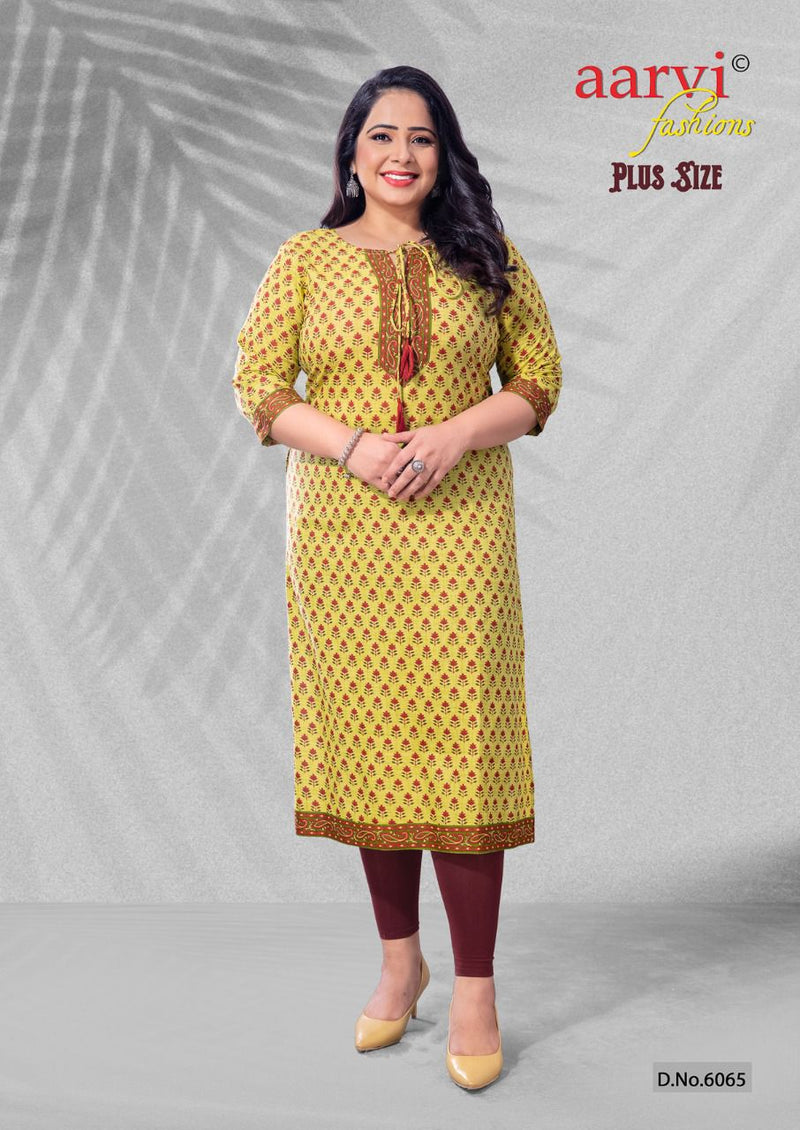 Aarvi Fashion Plus Size vol 1 Pure cotton Stylish Designer Daily Wear fancy Kurti